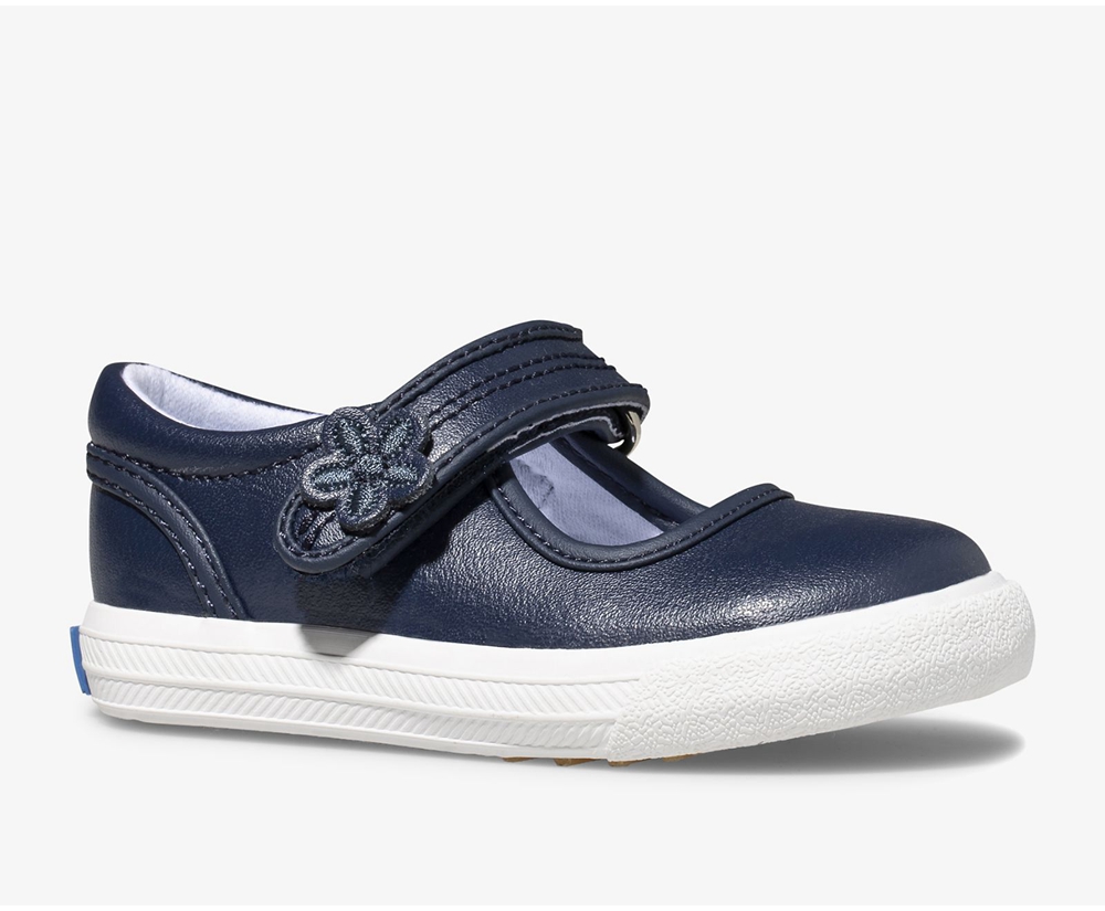 Keds Kids Slip Ons Navy - Ella Mary Jane - 642OHPVST